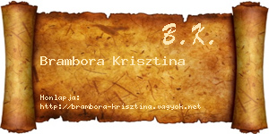 Brambora Krisztina névjegykártya